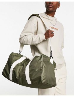 canvas holdall bag with contrast strap in olive