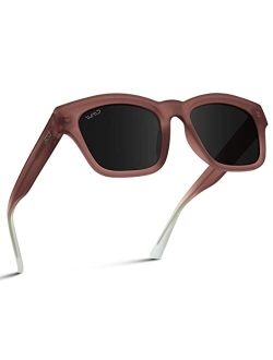 WearMe Pro Polarized Square Sunglasses for Women Featuring an Oversized Thick Frame and Lenses with UV Protection