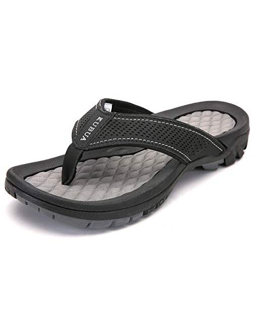 KUBUA Men's Beach Flip-Flops Water Sandals Outdoor Athletic Thong Sandal Slippers