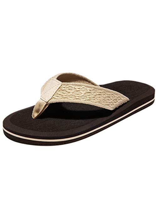 NewDenBer Mens Flip Flops Comfortable Thong Sandals Lightweight Summer Beach Sandals