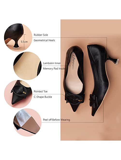 C.Paravano Low Heels for Women I Women's Pumps I Kitten Heels for Women I Low Heels for Women I Womens Short Heels I Kitten Heel Pumps I Women's Designer Pumps