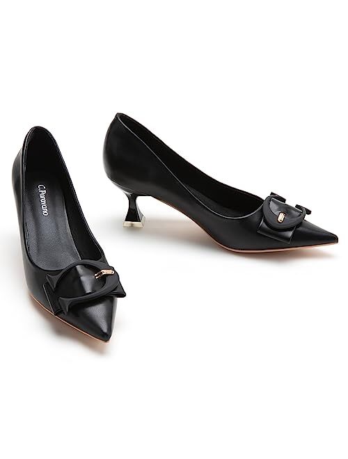 C.Paravano Low Heels for Women I Women's Pumps I Kitten Heels for Women I Low Heels for Women I Womens Short Heels I Kitten Heel Pumps I Women's Designer Pumps