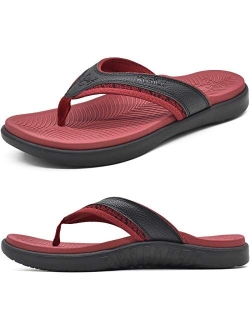 KuaiLu Mens Sport Flip Flops Comfort Orthotic Thong Sandals with Plantar Fasciitis Arch Support Outdoor Summer Beach Size 7~15