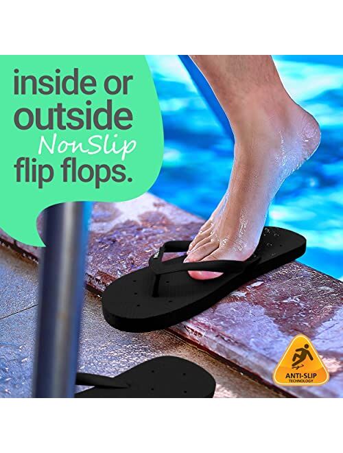 Shower Shoez Men's Non-Slip Gym Pool Dorm Water Sandals Flip Flops