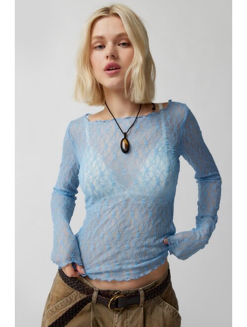 Out From Under Libby Sheer Lace Long Sleeve Top