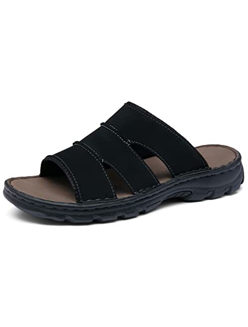 Jousen Sandals For Men Leather Arch Support Mens Sandals Outdoor Mens Beach Slide Sandals