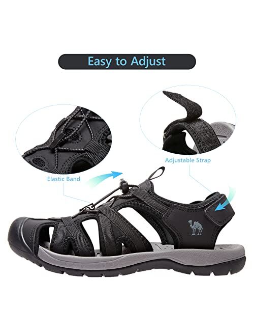 CAMELSPORTS Men's Hiking Sandals Closed Toe Outdoor Beach Sandal Waterproof Sport Fisherman Sandals Water Shoes