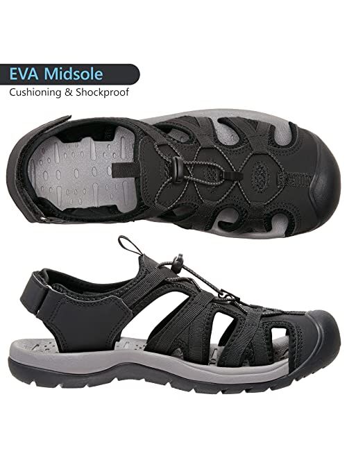 CAMELSPORTS Men's Hiking Sandals Closed Toe Outdoor Beach Sandal Waterproof Sport Fisherman Sandals Water Shoes