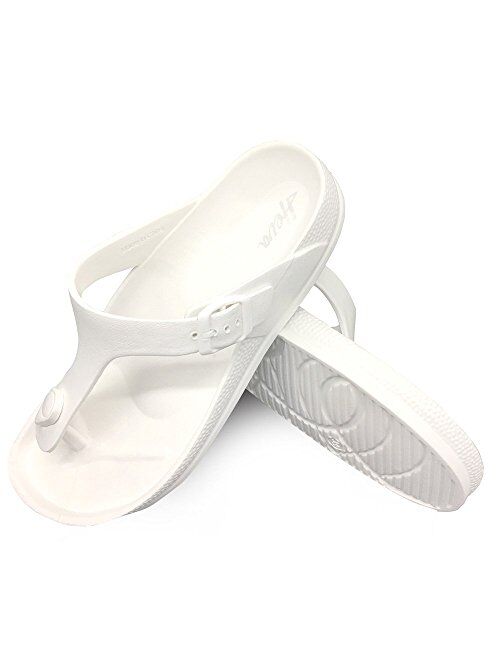 FUNKYMONKEY Men's Comfort Slides Double Buckle Adjustable EVA Flat Sandals