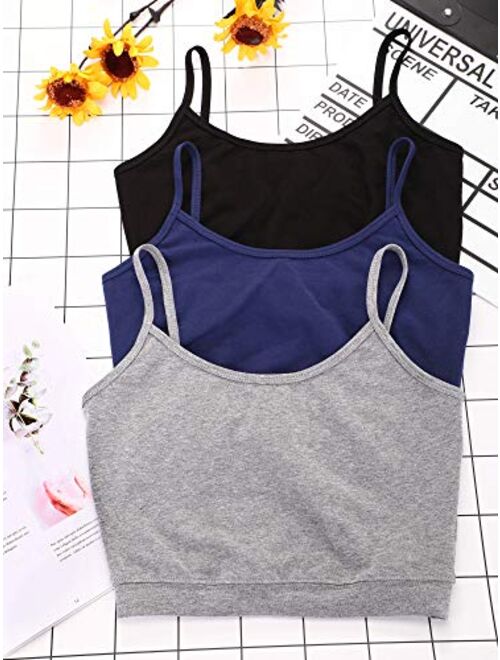 Boao 3 Pcs Crop Camisole Top Spaghetti Strap Tank Sleeveless Crop Tank Top for Women Sports