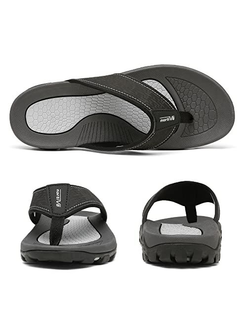 NORTIV 8 Athletic Flip Flops for Men Casual Thong Slippers Indoor and Outdoor Beach Water Sandals