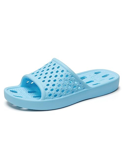 Aoowoll Mens Shower Shoes With Holes Dry Quickly Bath Slippers Womens Non Slip Indoor Home Bedroom Pool Spa Guest College Dorm