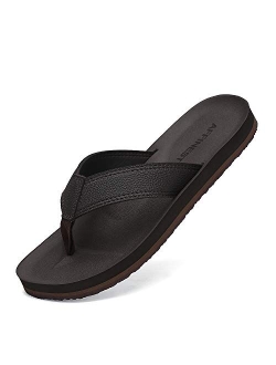 AFFINEST Men's Flip Flops Soft Thong Sandals Beach Slipper Arch Support Summer Slides