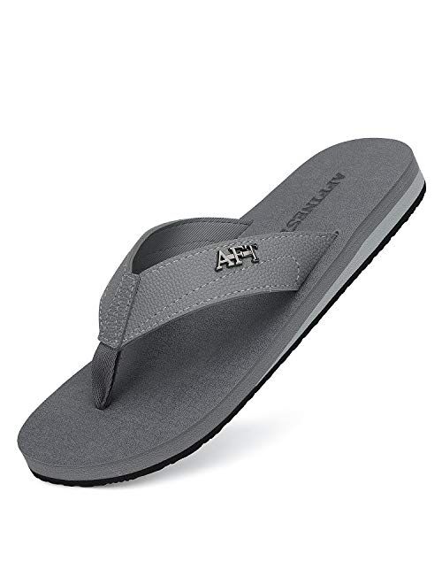 AFFINEST Men's Flip Flops Soft Thong Sandals Beach Slipper Arch Support Summer Slides