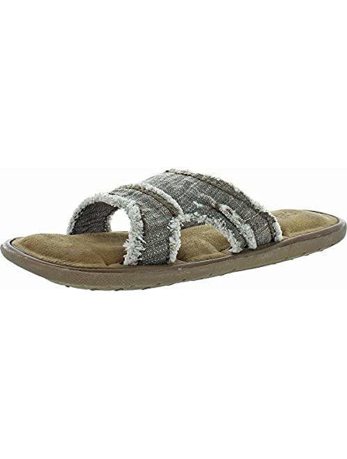 Crevo Cory Frayed Hemp Memory Foam Slide Sandals for Men