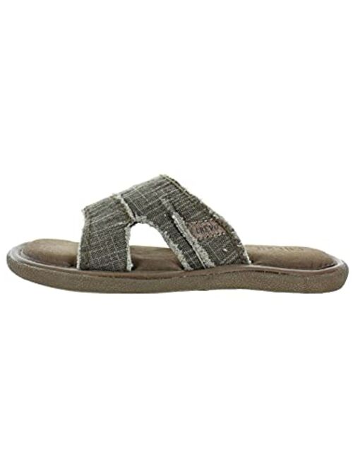 Crevo Cory Frayed Hemp Memory Foam Slide Sandals for Men