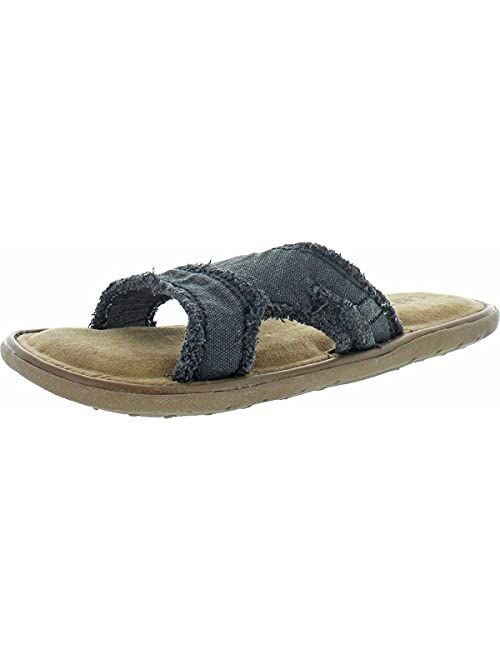 Crevo Cory Frayed Hemp Memory Foam Slide Sandals for Men