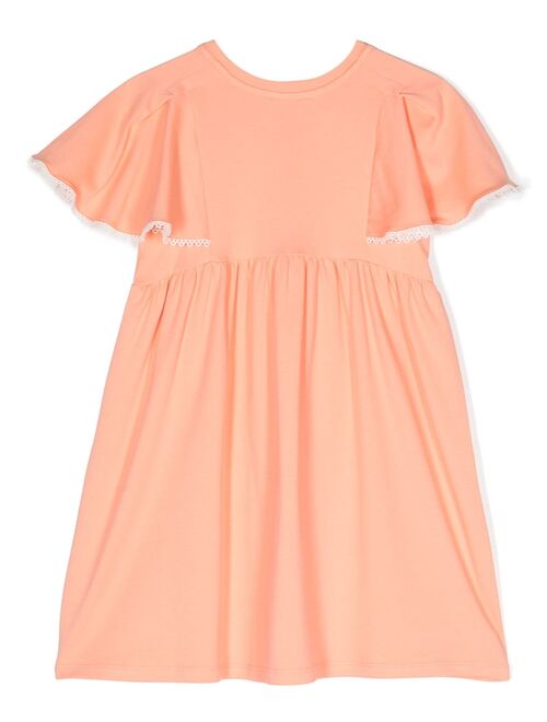 Chloe Kids logo-print cotton dress