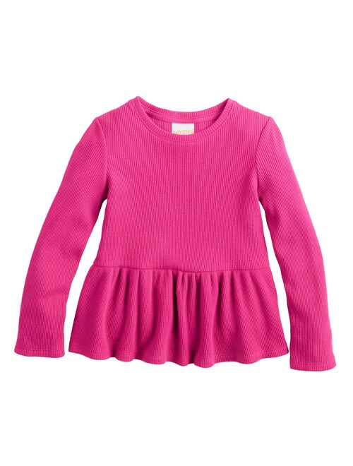 Baby & Toddler Girl Jumping Beans Thermal Long Sleeve Peplum Tee