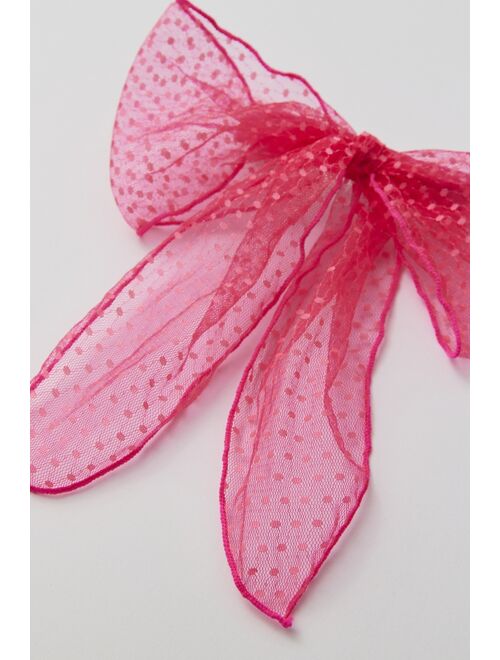 Urban Outfitters Swiss Dot Mesh Hair Bow Barrette