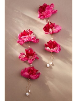 By Anthropologie Triple Flower Earrings