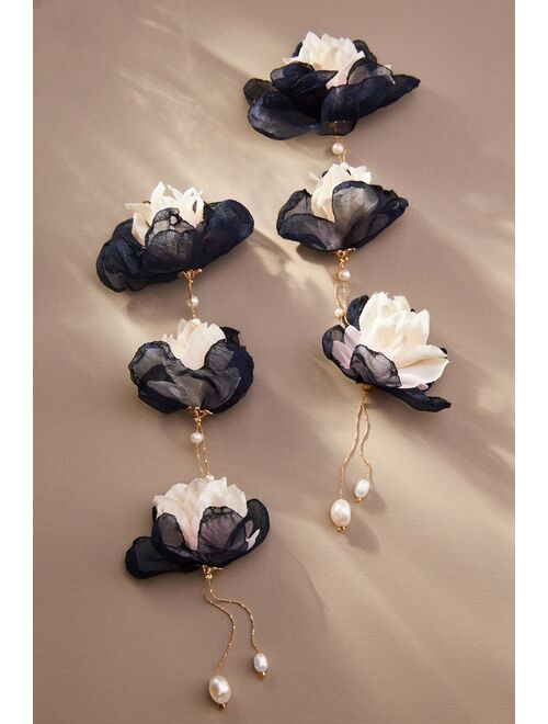 By Anthropologie Triple Flower Earrings