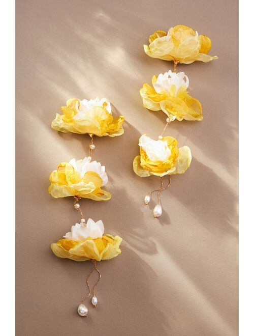 By Anthropologie Triple Flower Earrings