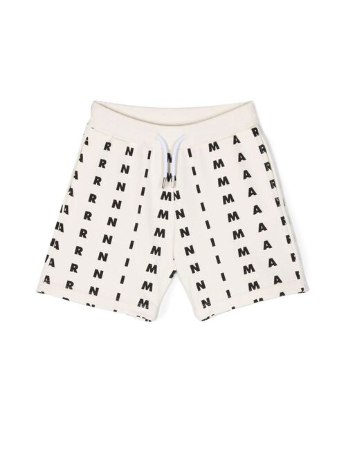 Marni Kids logo-print track shorts