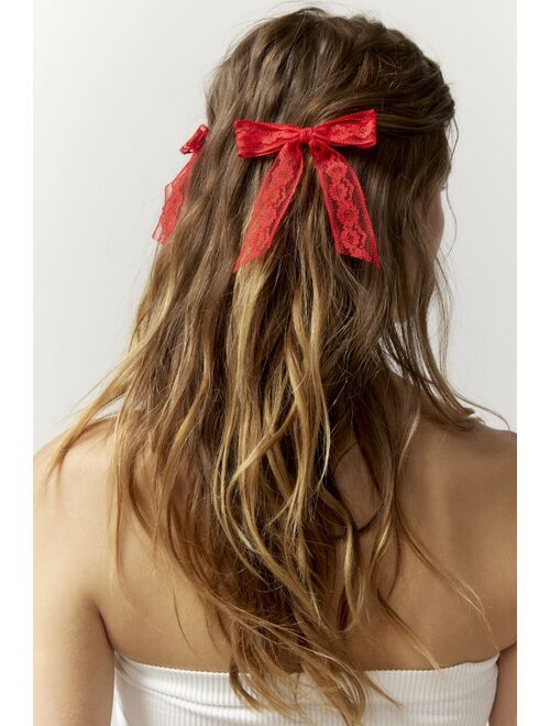 Urban Outfitters Mini Lace Hair Bow Clip Set