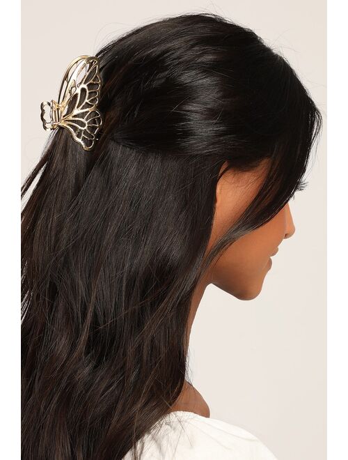 Lulus Monarch Mama Gold Metal Claw Hair Clip