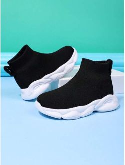 Boys Slip On High Top Sock Sneakers For Outdoor