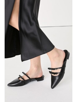 Lyanna White Pointed-Toe Bow Mules