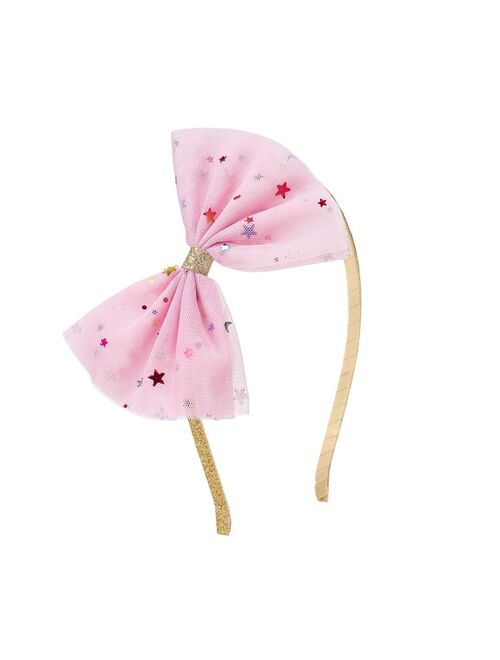 SWEET WINK Child Girl Pink Star Bow Hard Headband