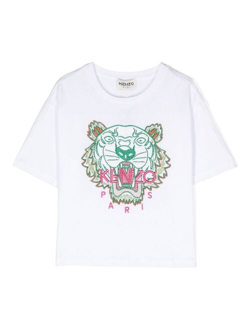 Kenzo Kids Tiger-motif embroidered T-Shirt