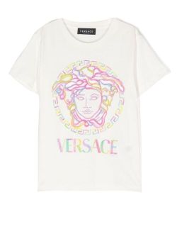 Kids La Greca-print cotton T-shirt