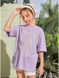 Kids EVRYDAY Girls Paisley Print Drop Shoulder Tee