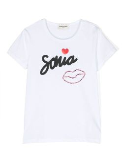 SONIA RYKIEL ENFANT logo-print embellished T-shirt