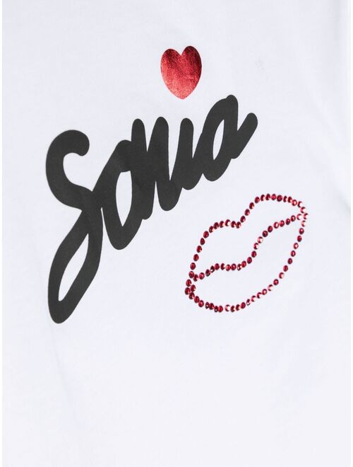 SONIA RYKIEL ENFANT logo-print embellished T-shirt