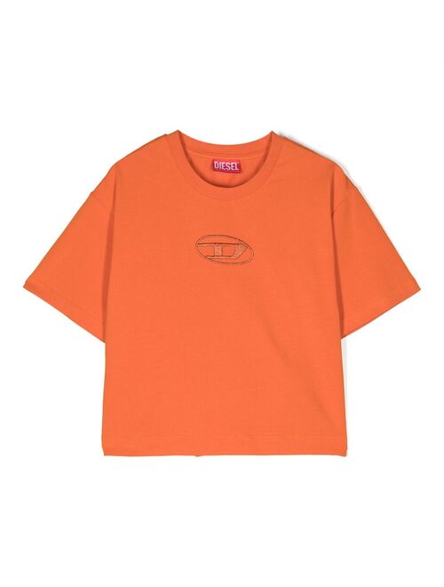 Diesel Kids embroidered-logo stretch-cotton T-shirt