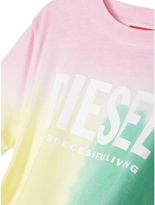 Diesel Kids tie-dye logo-print T-shirt