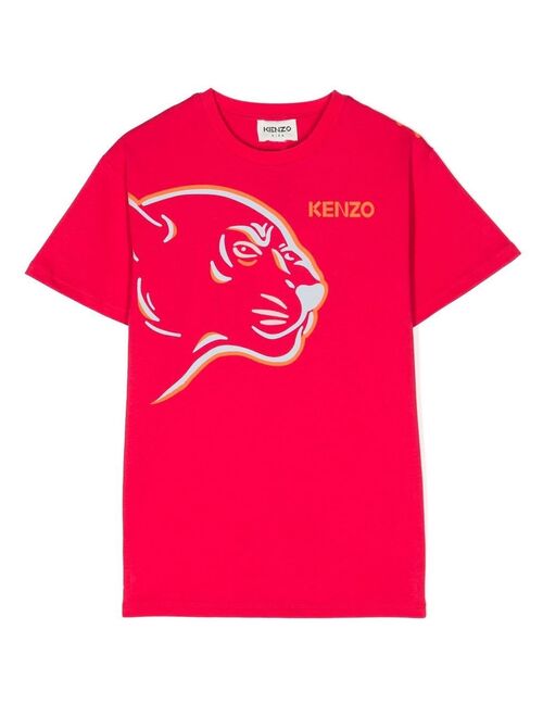 Kenzo Kids lion head-motif cotton T-Shirt