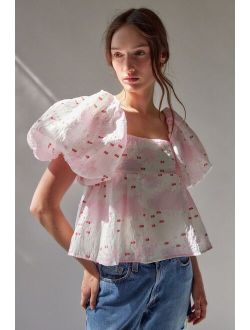 Venus Coral Jacquard Blouse