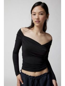 UO Sandy Off-The-Shoulder Long Sleeve Top