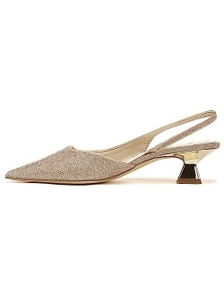 Women's Devin Pointed Toe Kitten Heel Slingback Pump