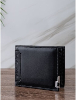 Men Letter Embossed Small Wallet, Gift For Father Dad Gifts