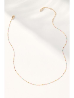 By Anthropologie Delicate Jeweled Chain Necklace