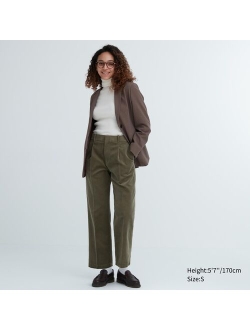 Corduroy Pleated Wide Pants