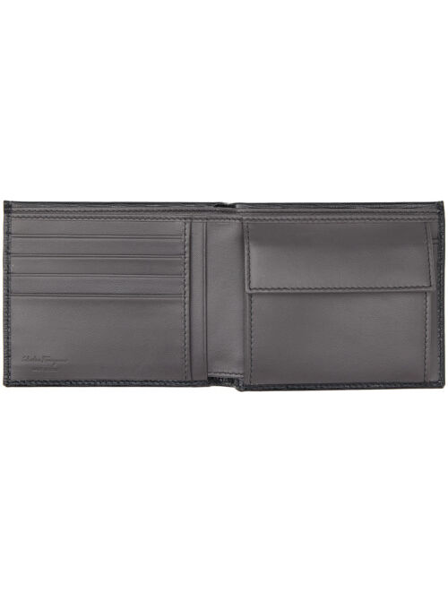 FERRAGAMO Black Gancini Bifold Wallet