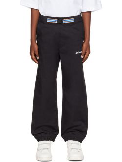 Kids Black Belted Trousers