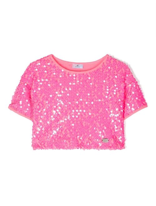 Chiara Ferragni Kids sequins shortsleeved top